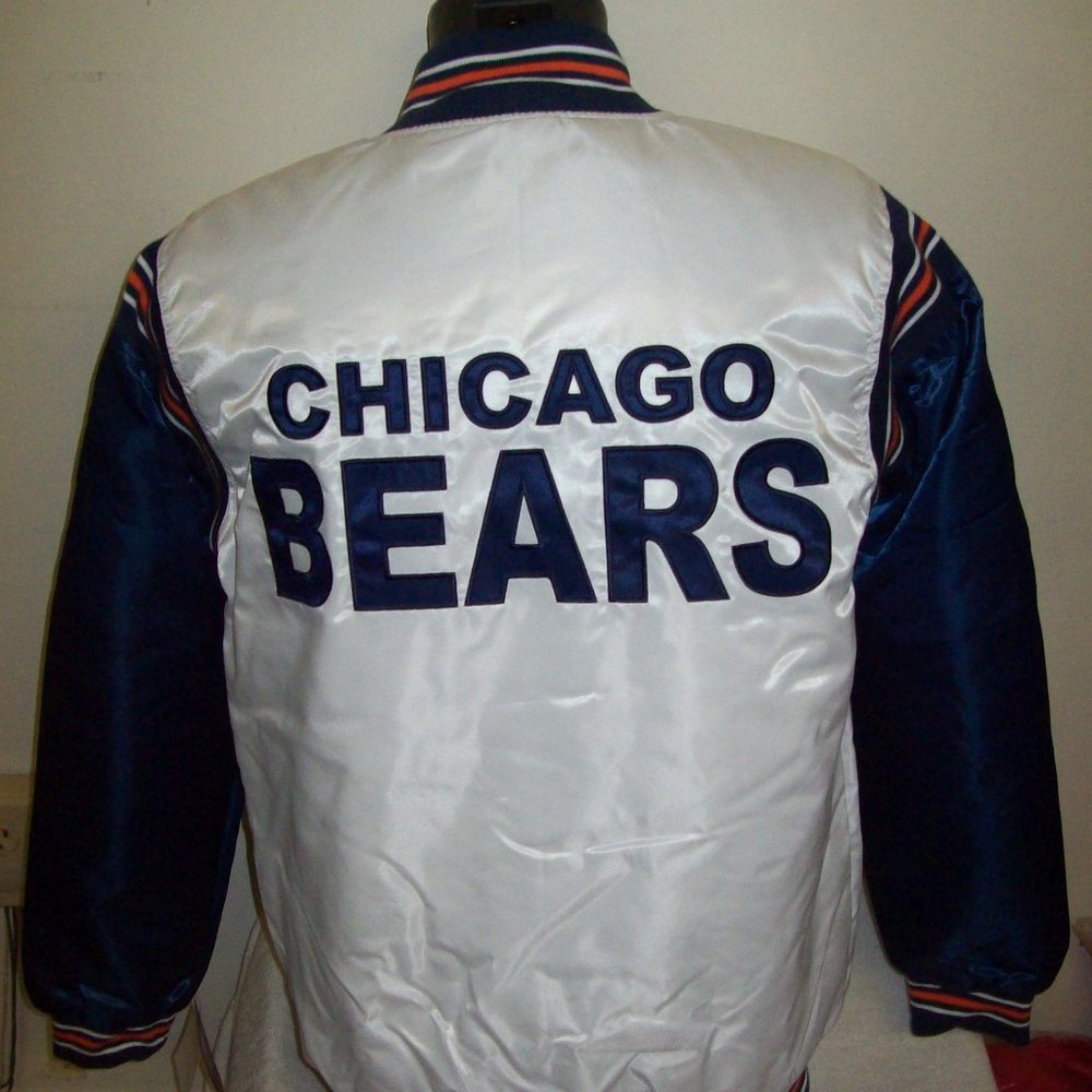 CHICAGO BEARS Starter WHITE & BLUE Jacket 3X 4X - Picture 1 of 12